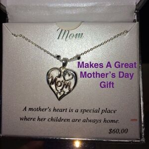 Listing Removed In 48 Hrs Silver Expressions,Mom Heart Shape Necklace.